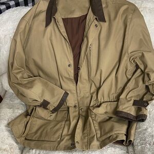 Vintage Tan Jacket with Leather Collar
